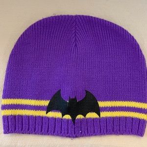 DC Superhero Girls Purple w/ Yellow Batman Skull Cap